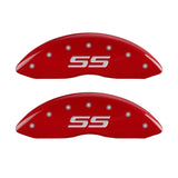 MGP 4 Caliper Covers Engraved Front & Rear Monte Carlo style/SS Red finish silver ch