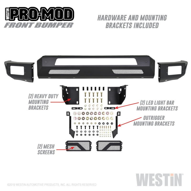 Westin 2019 Dodge Ram 1500 ( Excludes 1500 Classic & Rebel Models ) Pro-Mod Front Bumper - eliteracefab.com