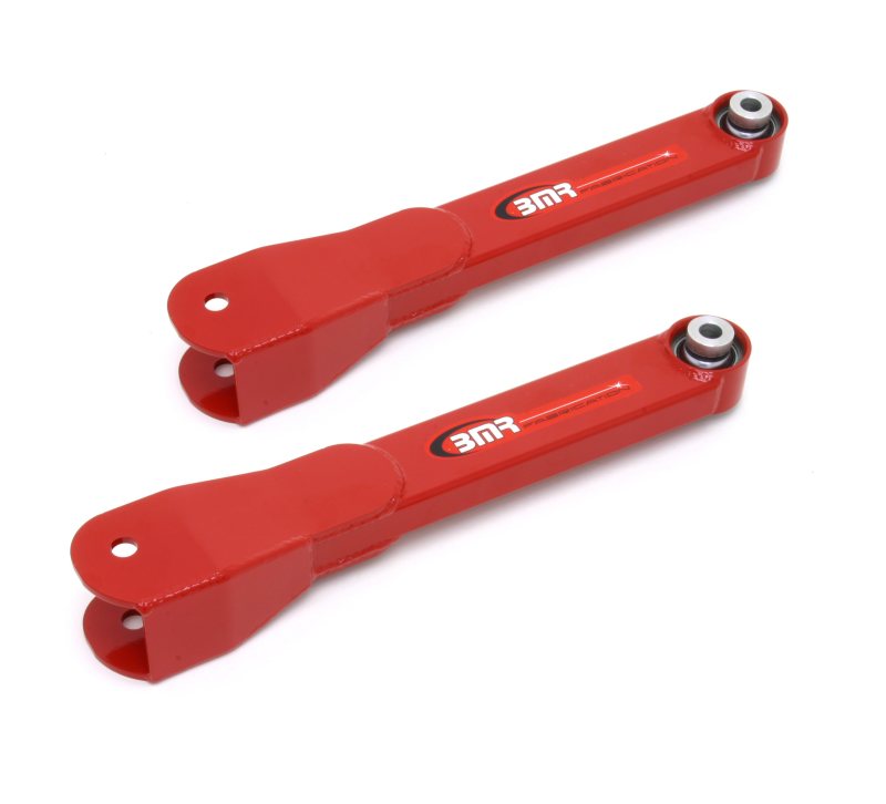 BMR REAR TRAILING ARMS SPHERICAL BEARINGS - RED (10-15 CAMARO) - eliteracefab.com