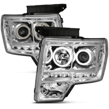 Load image into Gallery viewer, ANZO 2009-2014 Ford F-150 Projector Headlights w/ Halo Chrome (CCFL) G2 - eliteracefab.com