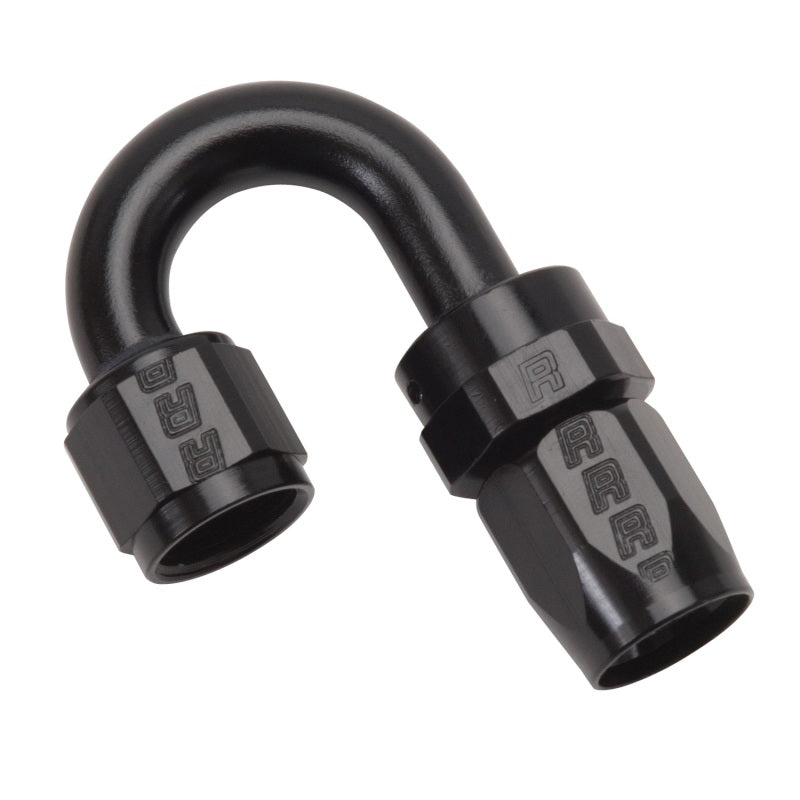 Russell Performance -8 AN Black 180 Degree Full Flow Swivel Hose End - eliteracefab.com