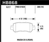 Hawk Performance HPS 5.0 Rear Brake Pads - HB868B.566