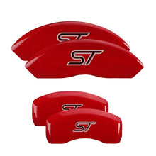 Load image into Gallery viewer, MGP 4 Caliper Covers Engraved Front &amp; Rear No bolts/ST Red finish silver ch MGP