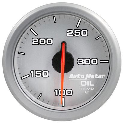 Autometer Airdrive 2-1/6in Oil Temp Gauge 100-300 Degrees F - Silver 9140-UL
