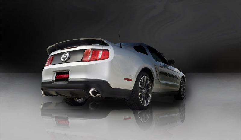 Corsa 11-14 Ford Mustang GT/Boss 302 5.0L V8 Polished Sport Axle-Back Exhaust - eliteracefab.com