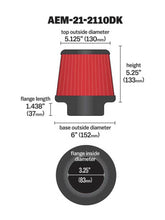 Load image into Gallery viewer, AEM 3.25 inch DRY Flow Short Neck 5 inch Element Filter Replacement - eliteracefab.com