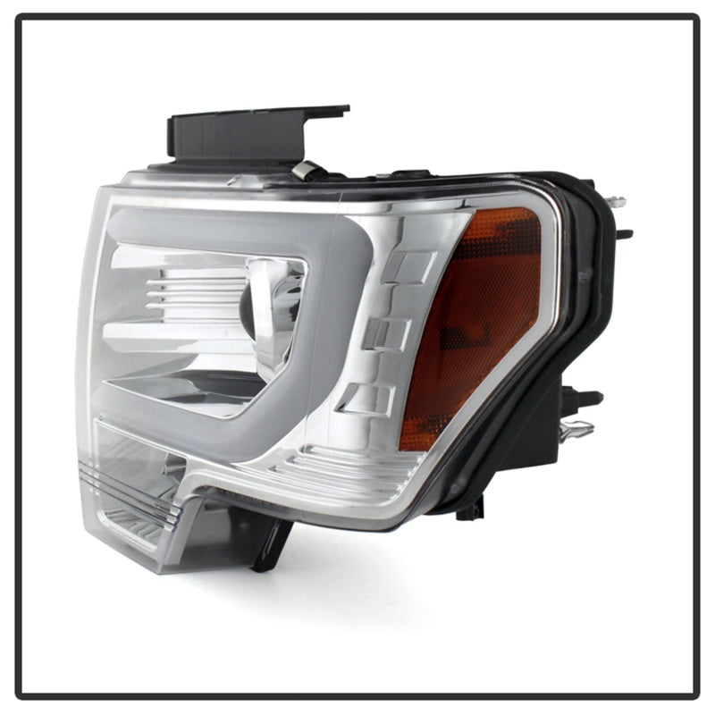 Spyder Ford F150 09-14 Projector Headlights Halogen Model- Light Bar DRL Chrm PRO-YD-FF15009-LBDRL-C - eliteracefab.com