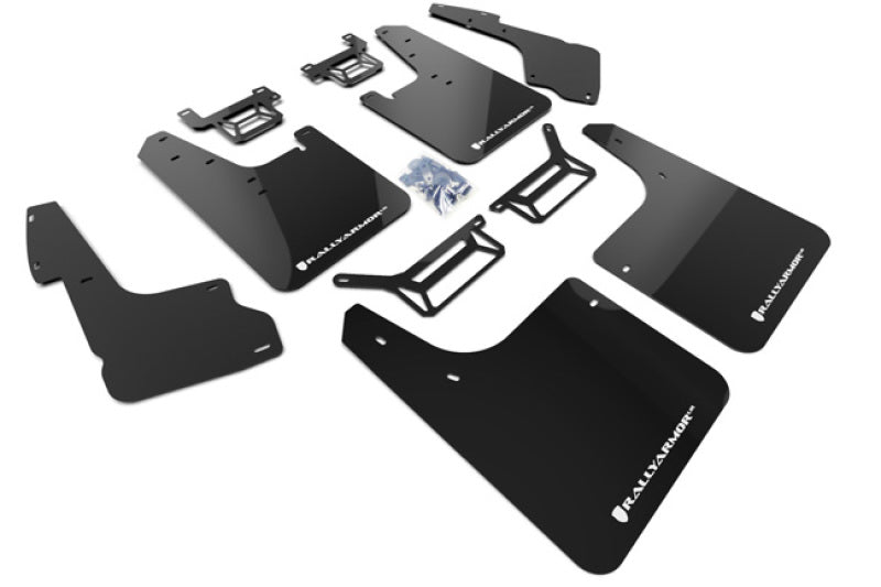 Rally Armor 12-20 Toyota 4Runner Black UR Mud Flap w/ White Logo - eliteracefab.com