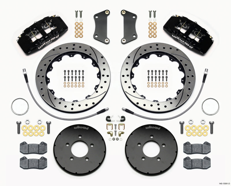Wilwood Dynapro 6 Front Hat Kit 12.88in Drilled 2005-Up Mazda 3 w/ Lines Wilwood