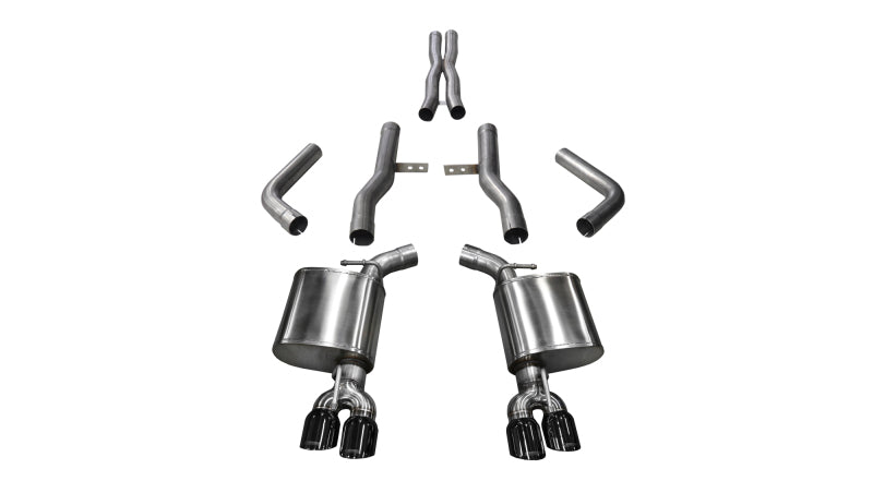 Corsa 15-17 Dodge Challenger Hellcat Dual Rear Exit Extreme Exhaust w/ 3.5in Black Tips - eliteracefab.com