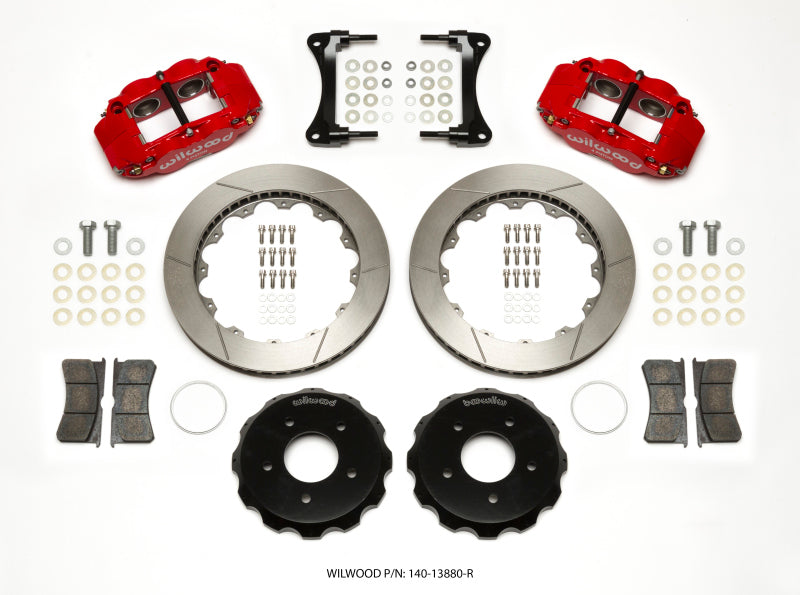 Wilwood Narrow Superlite 4R Front Hat Kit 12.88in Red 2007-Up Jeep Wrangler Wilwood