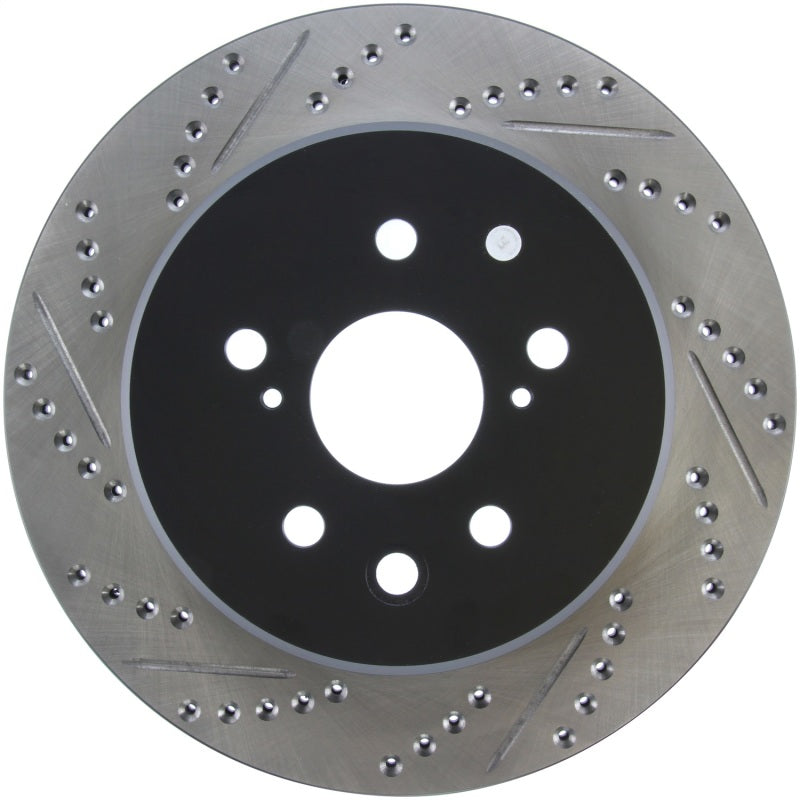 StopTech Slotted & Drilled Sport Brake Rotor Right Rear 13-14 Lexus GS300/350/400/430 - eliteracefab.com