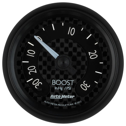 Autometer GT Series 52mm Mechanical 30 In Hg/30 psi Vacuum/Boost Gauge 8003