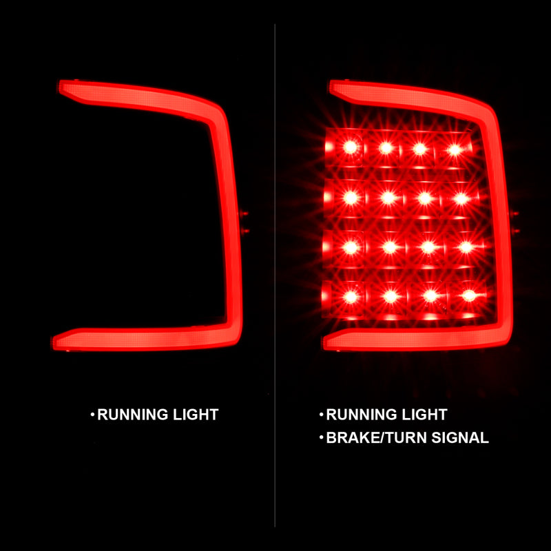 ANZO 2009-2018 Dodge Ram 1500 LED Taillight Plank Style Black w/Clear Lens - eliteracefab.com