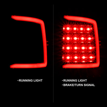 ANZO 2009-2018 Dodge Ram 1500 LED Taillight Plank Style Black w/Clear Lens - eliteracefab.com