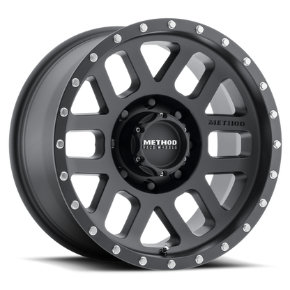 Method MR306 Mesh 18x9 -12mm Offset 8x6.5 130.81mm CB Matte Black Wheel - eliteracefab.com