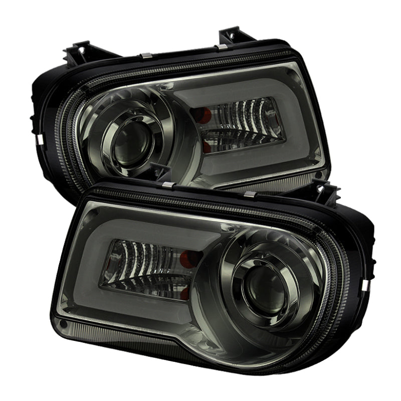 Spyder Chrysler 300C 05-10 Projector Headlights LED DRL Smoke High/Low H7 PRO-YD-C300C-DRL-SM - eliteracefab.com