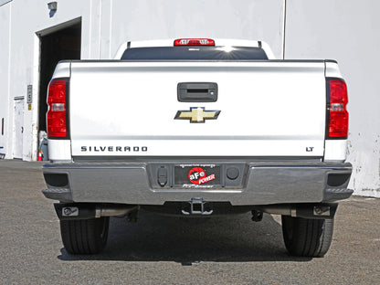 aFe Gemini XV 3in 304 SS Cat-Back Exhaust w/ Cutout 14-19 GM Trucks 4.3L/5.3L w/ Black Tips aFe