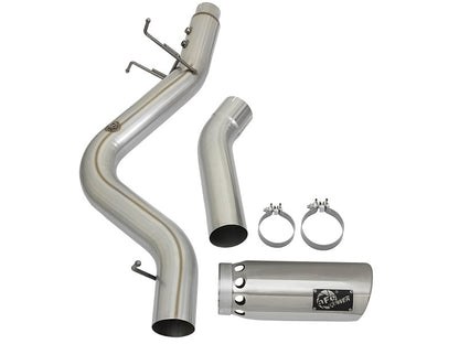 aFe ATLAS 5in DPF-Back Aluminized Steel Exhaust System w/Polished Tips 2017 GM Duramax 6.6L (td) L5P aFe