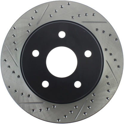 StopTech 04-06 Dodge Durango / 02-10 Ram 1500 (exc Mega Cab) Front Right Slotted & Drilled Rotor Stoptech