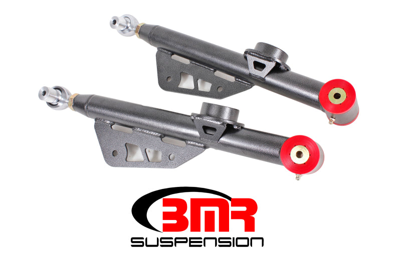 BMR LOWER CONTROL ARMS SINGLE ADJ POLY/ROD END BLACK (79-98 MUSTANG) - eliteracefab.com