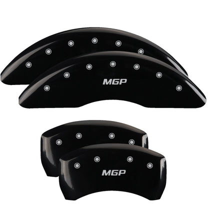 MGP 4 Caliper Covers Engraved Front & Rear JEEP Black finish silver ch MGP