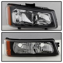 Load image into Gallery viewer, Xtune Chevy Silverado 2500HD 03-06 Crystal Headlights w/ Bumper Lights Black HD-JH-CSIL03-AM-BK-SET - eliteracefab.com