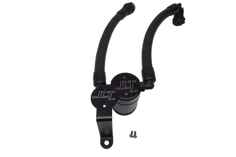 J&L 07-14 Ford Mustang GT500 Oil Separator 3.0 Passenger Side (Remote Mount) - Black Anodized - eliteracefab.com