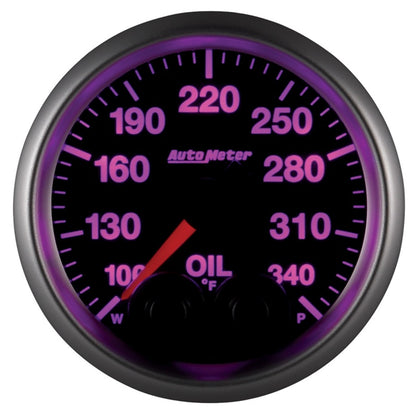 Autometer Elite 52mm 100-340 Deg F Oil Temp Peak & Warn w/ Electronic Control Gauge 5640