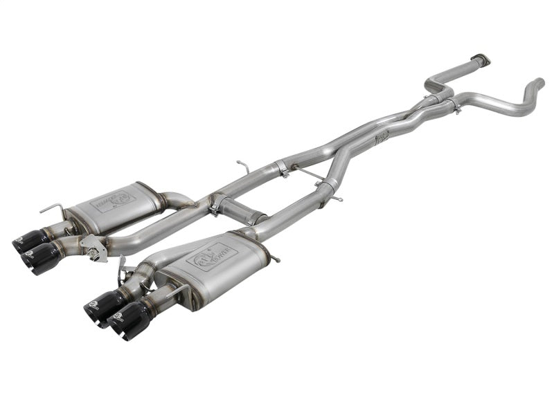 aFe MACHForce XP 3in 304SS Cat Back Exhaust s/ Black Tips 16-17 Cadillac ATS-V V6-3.6L (tt) - eliteracefab.com