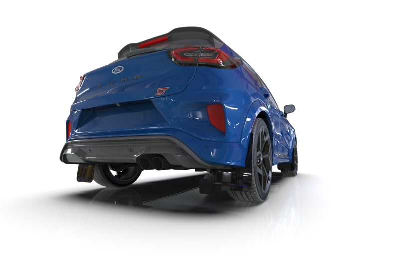 Rally Armor 20-22 Ford Puma ST Black Mud Flap w/ Blue Logo - eliteracefab.com