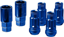 Load image into Gallery viewer, WHEEL MATE MONSTER LOCKING LUG NUT SET OF 4 – BLUE 14×1.50 - eliteracefab.com