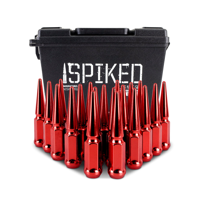 Mishimoto Steel Spiked Lug Nuts M12x1.5 20pc Set - Red Mishimoto