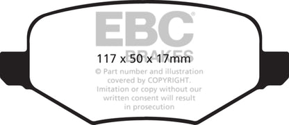 EBC 11+ Ford Explorer 2.0 Turbo 2WD Greenstuff Rear Brake Pads - eliteracefab.com