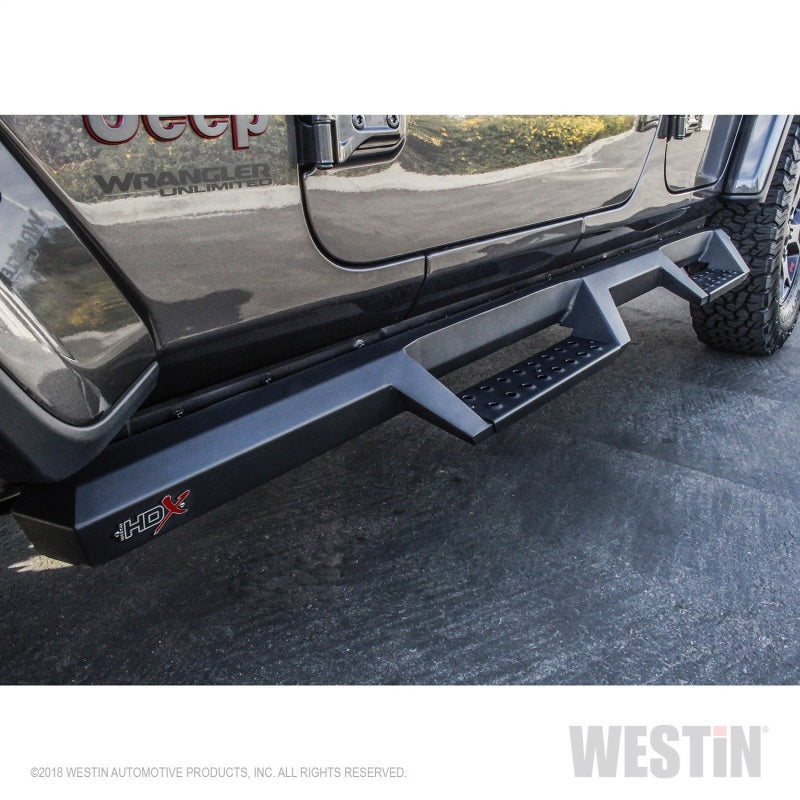 Westin 18-20 Jeep Wrangler JL Unlimited 4DR HDX Drop Nerf Step Bars - Textured Black - eliteracefab.com