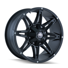 Load image into Gallery viewer, Mayhem 8090 Rampage 18x9 / 5x114.3 BP / -12mm Offset / 87mm Hub Matte Black Wheel