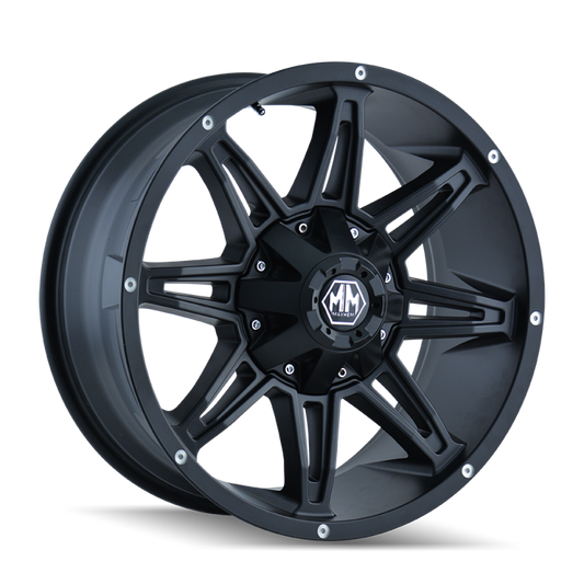 Mayhem 8090 Rampage 20x10 / 8x180 BP / -25mm Offset / 124.1mm Hub Matte Black Wheel Mayhem