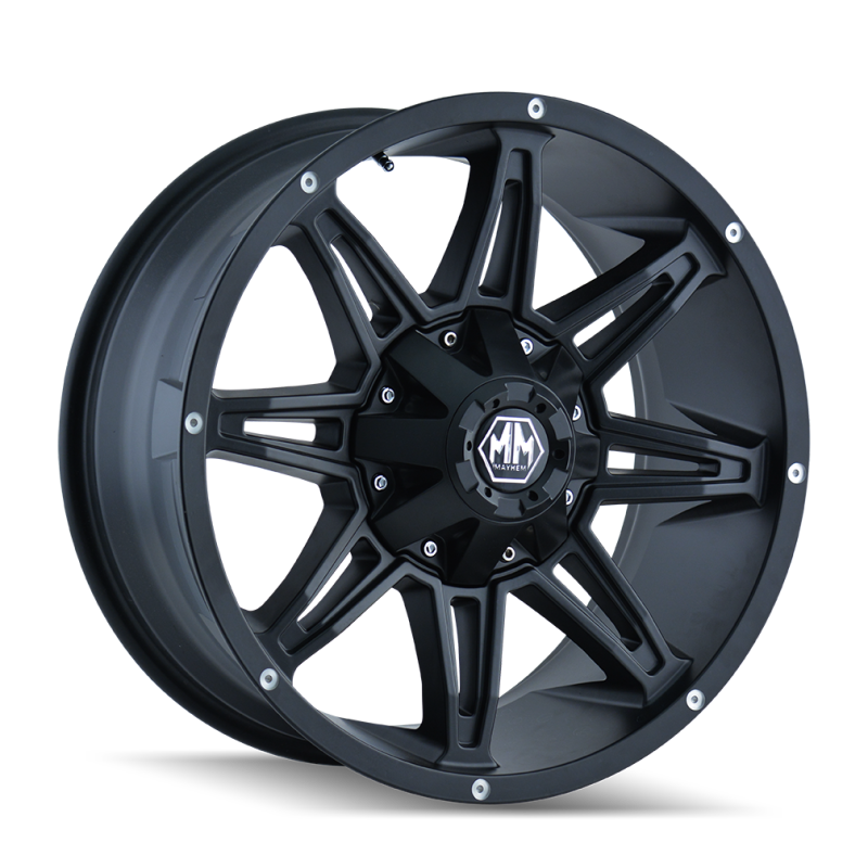 Mayhem 8090 Rampage 17x9 / 5x127 BP / -12mm Offset / 87mm Hub Matte Black Wheel Mayhem
