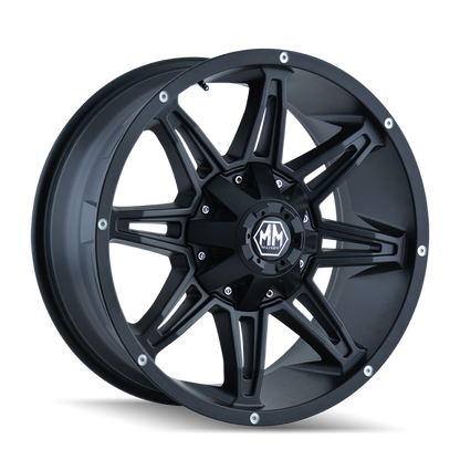 Mayhem 8090 Rampage 17x9 / 5x127 BP / -12mm Offset / 87mm Hub Matte Black Wheel Mayhem