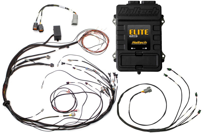 Haltech Elite 1500 Terminated Harness ECU Kit w/ Square EV1 Injector Connectors - eliteracefab.com