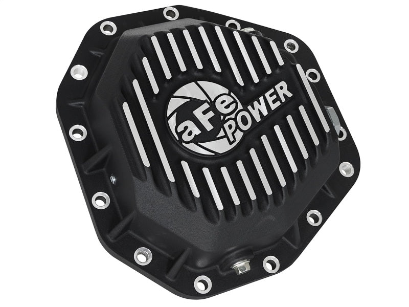 aFe Power Pro Ser Rear Diff Cover Black w/Mach Fins 2017 Ford Diesel Trucks V8-6.7L(td) Dana M275-14 - eliteracefab.com