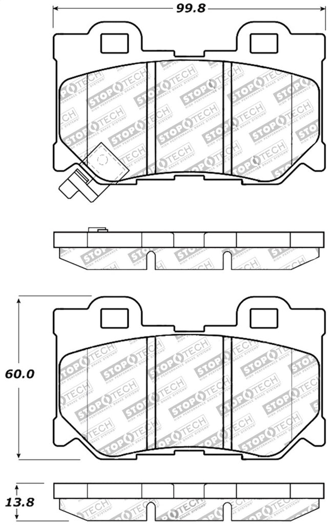 STOPTECH PERFORMANCE 08-09 INFINITI FX50/G37 REAR BRAKE PADS, 309.13470 - eliteracefab.com