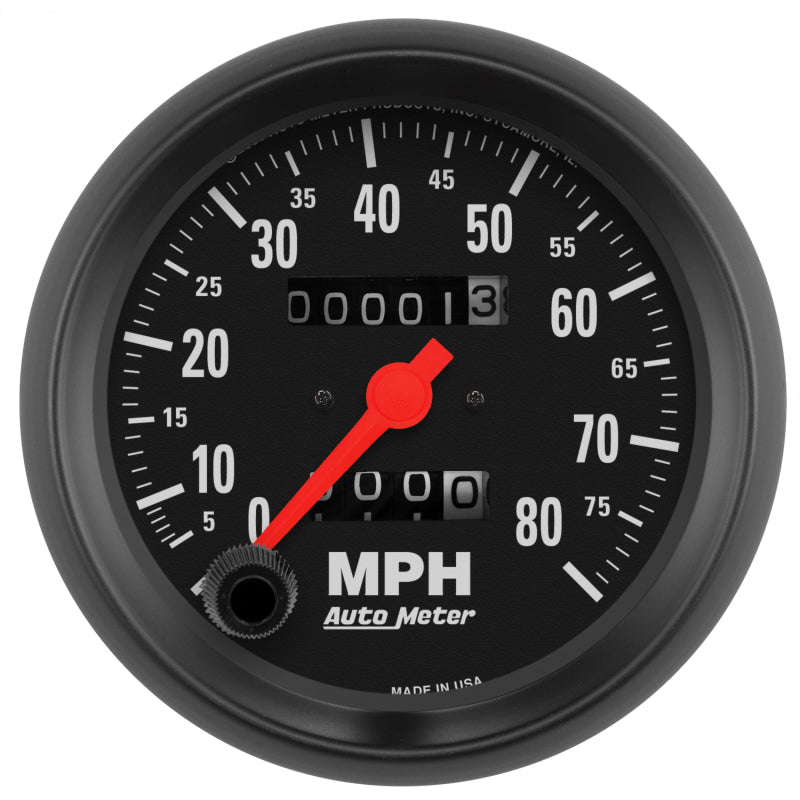 Autometer Z Series 3-3/8in Mechanical 0-80mph Speedometer Gauge 2690