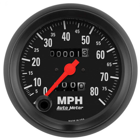 Autometer Z Series 3-3/8in Mechanical 0-80mph Speedometer Gauge 2690