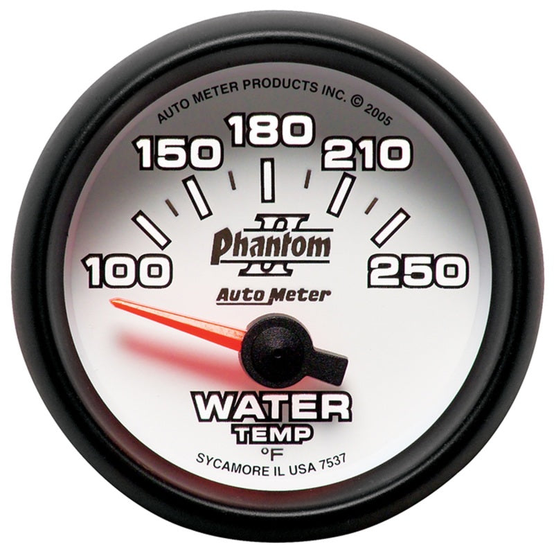 Autometer Phantom II 52.4mm SSE 100-250 Deg F Water Temperature Gauge - eliteracefab.com