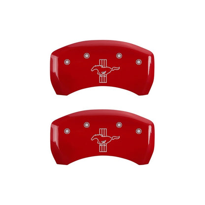 MGP Rear set 2 Caliper Covers Engraved Rear S197/Bar & Pony Red finish silver ch MGP