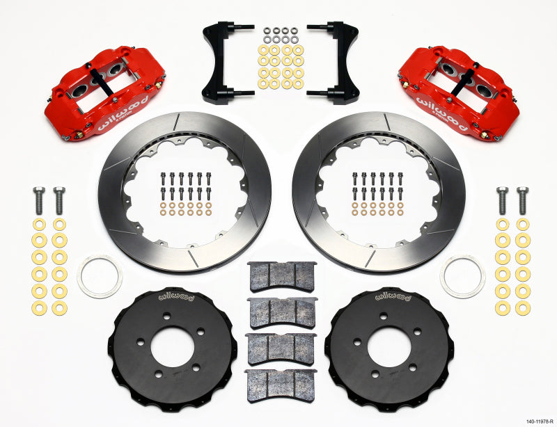 Wilwood Narrow Superlite 6R Front Hat Kit 12.88in Red 2006-Up Civic / CRZ - eliteracefab.com