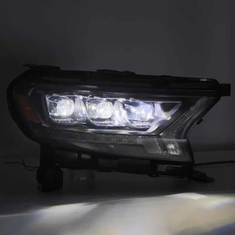 AlphaRex 880124 19-21 Ford Ranger NOVA LED Proj Headlights Plank Style Black w/Activ Light/Seq Signal/DRL AlphaRex