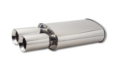 Vibrant StreetPower Oval Muffler w/ Dual 3.5in Round Tips Straight Cut Beveled Edge 2.5in inlet I.D. - eliteracefab.com