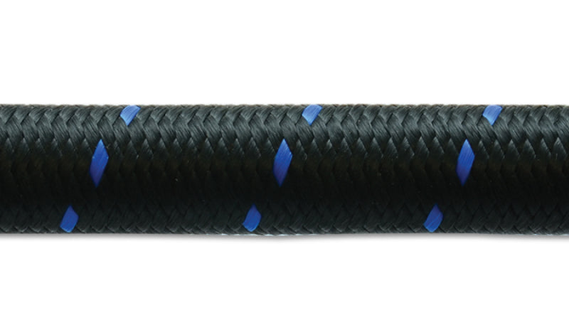 Vibrant -12 AN Two-Tone Black/Blue Nylon Braided Flex Hose (5 foot roll) - eliteracefab.com